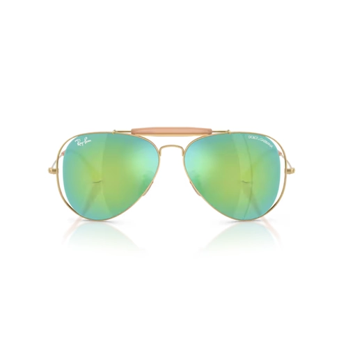 Óculos de Sol Ray-Ban X Dolce & Gabbana 0RB3029M 001/8N58 Metal Dourado Polido com lentes na cor Verde Espelhado