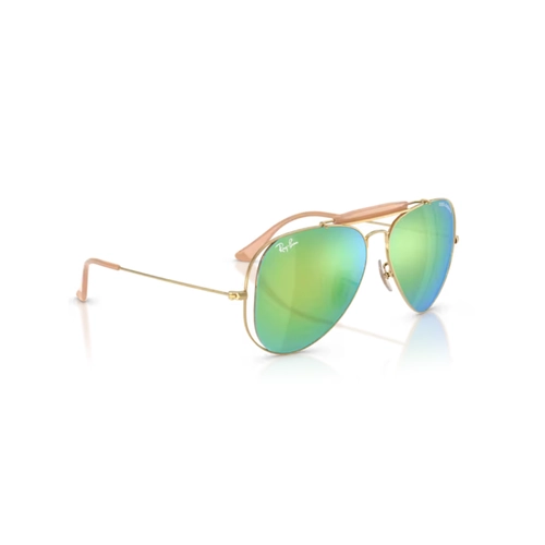 Óculos de Sol Ray-Ban X Dolce & Gabbana 0RB3029M 001/8N58 Metal Dourado Polido com lentes na cor Verde Espelhado