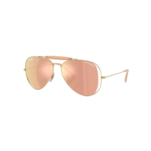 Óculos de Sol Ray-Ban X Dolce & Gabbana 0RB3029M 001/7J58 Metal Dourado Polido com lentes na cor Rosa Espelhado