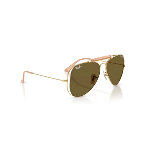 Óculos de Sol Ray-Ban X Dolce & Gabbana 0RB3029M 001/7358 Metal Dourado Polido com lentes na cor Marrom Escuro