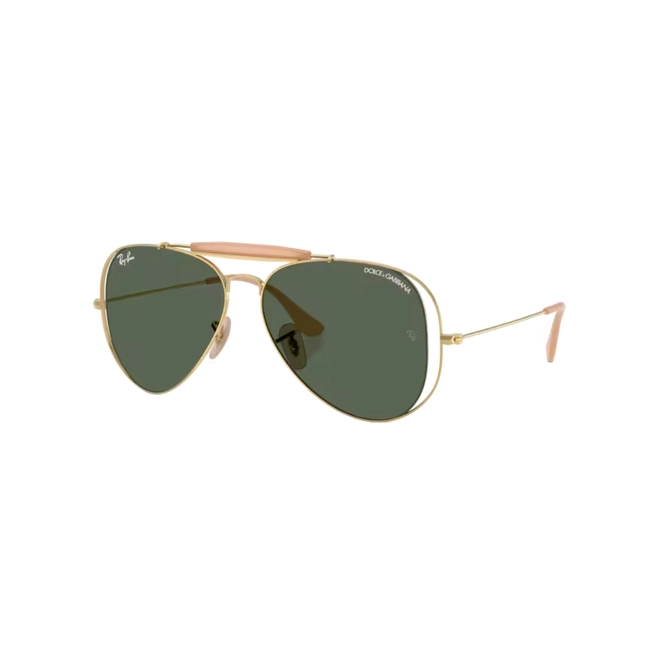Óculos de Sol Ray-Ban X Dolce & Gabbana 0RB3029M 001/7158 Metal Dourado Polido com lentes na cor Verde Escuro 1