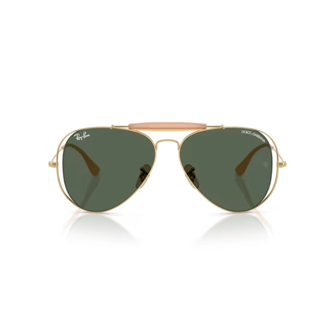 Óculos de Sol Ray-Ban X Dolce & Gabbana 0RB3029M 001/7158 Metal Dourado Polido com lentes na cor Verde Escuro 2