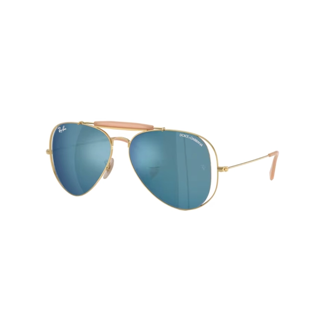 Óculos de Sol Ray-Ban X Dolce & Gabbana 0RB3029M 001/5558 Metal Dourado Polido com lentes na cor Azul Espelhado 1