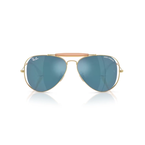 Óculos de Sol Ray-Ban X Dolce & Gabbana 0RB3029M 001/5558 Metal Dourado Polido com lentes na cor Azul Espelhado