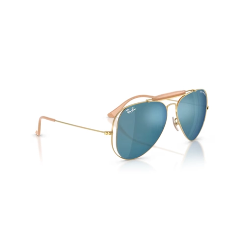 Óculos de Sol Ray-Ban X Dolce & Gabbana 0RB3029M 001/5558 Metal Dourado Polido com lentes na cor Azul Espelhado