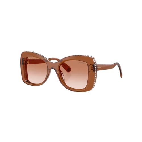 Óculos de Sol Swarovski 0SK6062U 10957351 Acetato Marrom Transparente com lentes na cor Marrom Degradê