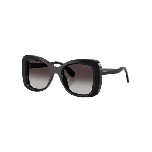 Óculos de Sol Swarovski 0SK6062U 10018G51 Acetato Preto com lentes na cor Cinza Degradê