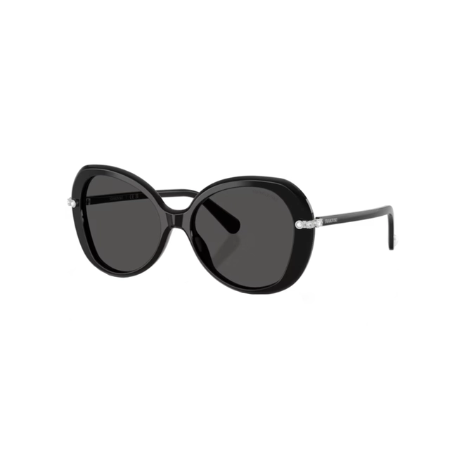 Óculos de Sol Swarovski 0SK6059 10388755 Acetato Preto com lentes na cor Cinza 1