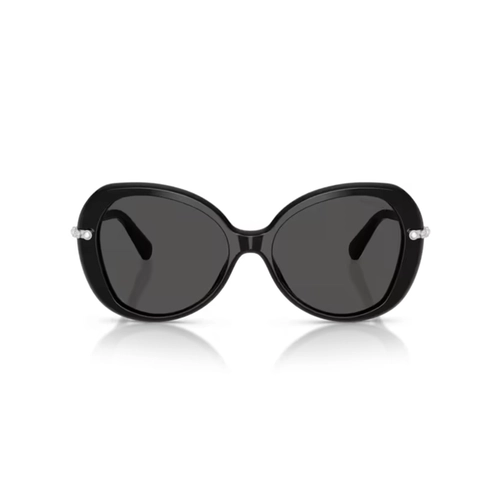 Óculos de Sol Swarovski 0SK6059 10388755 Acetato Preto com lentes na cor Cinza