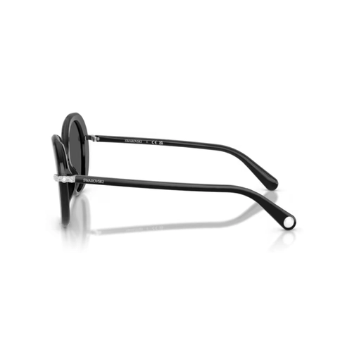 Óculos de Sol Swarovski 0SK6059 10388755 Acetato Preto com lentes na cor Cinza