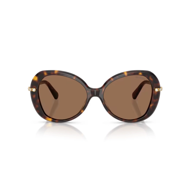 Óculos de Sol Swarovski 0SK6059 10027355 Acetato Marrom Mesclado com lentes na cor Marrom 2