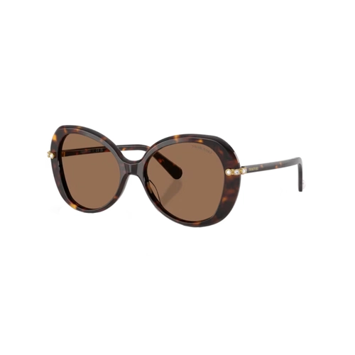 Óculos de Sol Swarovski 0SK6059 10027355 Acetato Marrom Mesclado com lentes na cor Marrom