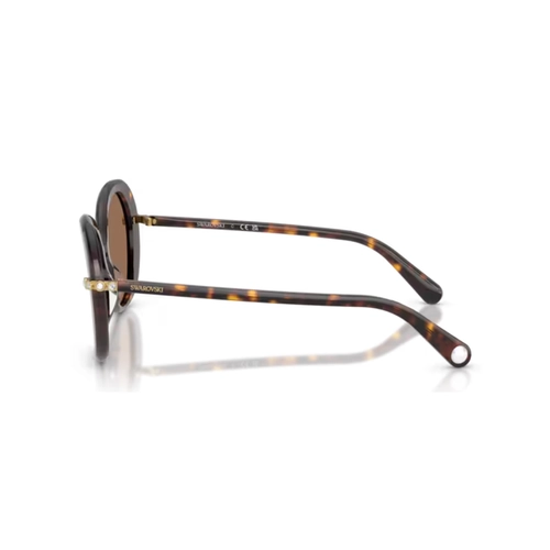 Óculos de Sol Swarovski 0SK6059 10027355 Acetato Marrom Mesclado com lentes na cor Marrom