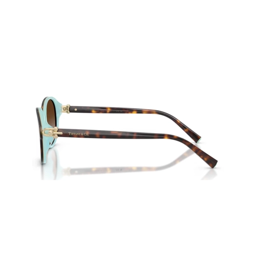 Óculos de Sol Tiffany 0TF4263D 81343B54 Acetato Marrom Mesclado com lentes na cor Marrom Degradê