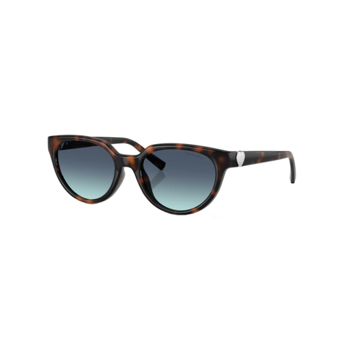Óculos de Sol Tiffany 0TF4256D 80159S55 Acetato Marrom Mesclado com lentes na cor Azul Degradê