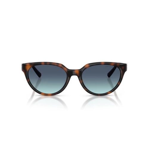 Óculos de Sol Tiffany 0TF4256D 80159S55 Acetato Marrom Mesclado com lentes na cor Azul Degradê