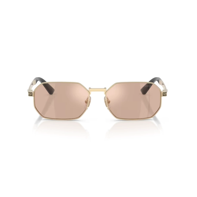 Óculos de Sol Versace 0VE2297 1252/554 Metal Dourado com lentes na cor Rosa 2