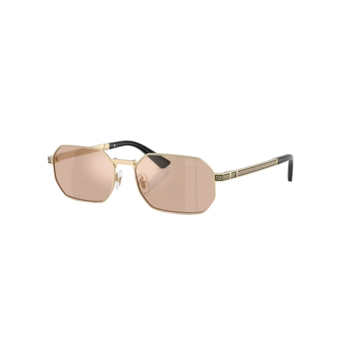 Óculos de Sol Versace 0VE2297 1252/554 Metal Dourado com lentes na cor Rosa