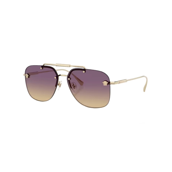 Óculos de Sol Versace 0VE2296 12527060 Metal Dourado com lentes na cor Violeta Degradê 1