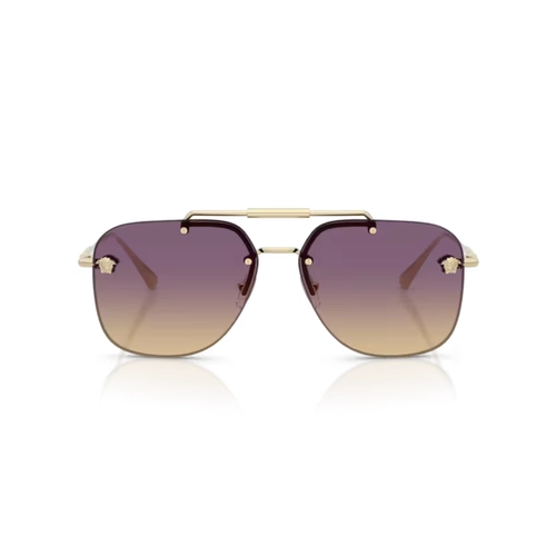Óculos de Sol Versace 0VE2296 12527060 Metal Dourado com lentes na cor Violeta Degradê