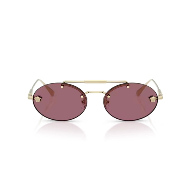 Óculos de Sol Versace 0VE2295 12521A56 Metal Dourado com lentes na cor Violeta 2