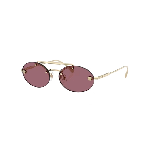 Óculos de Sol Versace 0VE2295 12521A56 Metal Dourado com lentes na cor Violeta