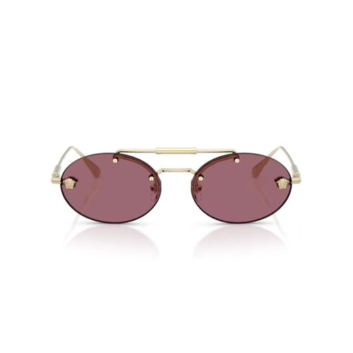 Óculos de Sol Versace 0VE2295 12521A56 Metal Dourado com lentes na cor Violeta
