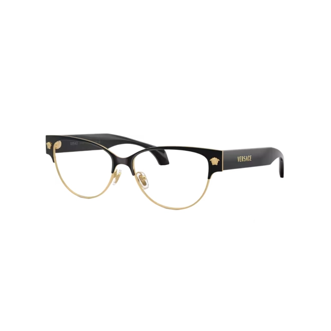 Óculos de Grau Versace 0VE1318 1433 53 Acetato Preto e Dourado 1