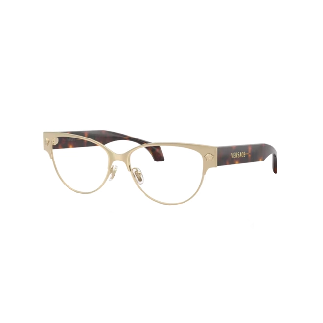 Óculos de Grau Versace 0VE1318 1252 53 Acetato Dourado e Marrom Mesclado 1