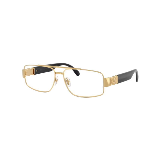 Óculos de Grau Versace 0VE1317 1002 56 Metal Dourado e Preto 1