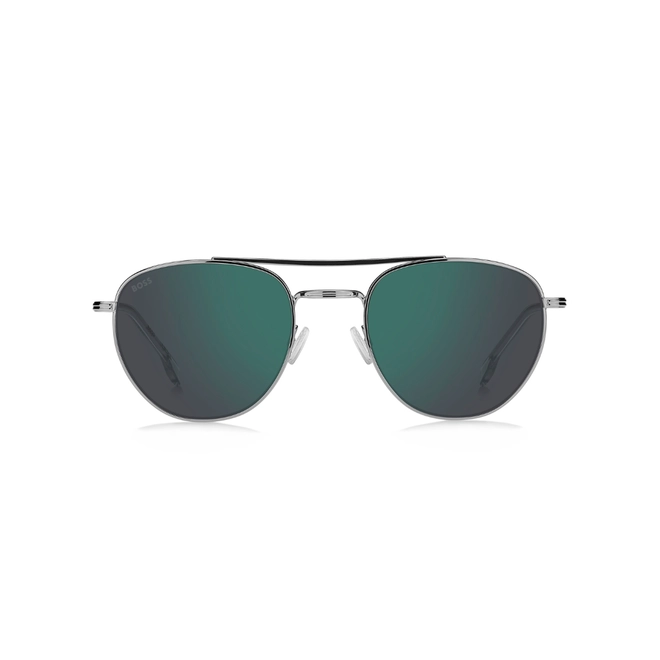 Óculos de Sol Hugo BOSS 1631/S 6LB 53MT S Metal Cinza com lentes na cor Verde Espelhado 2