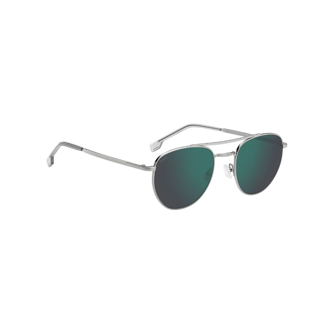 Óculos de Sol Hugo BOSS 1631/S 6LB 53MT S Metal Cinza com lentes na cor Verde Espelhado 3