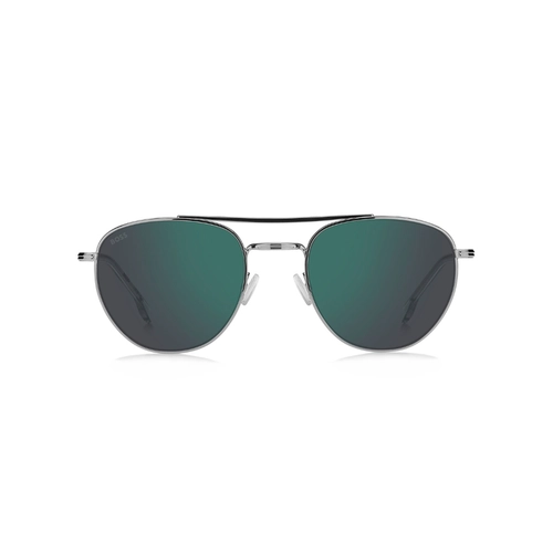 Óculos de Sol Hugo BOSS 1631/S 6LB 53MT S Metal Cinza com lentes na cor Verde Espelhado