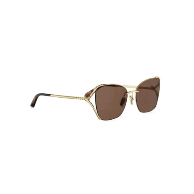 Óculos de Sol Bvlgari BV40081U_5630E Metal Dourado com lentes na cor Marrom 3