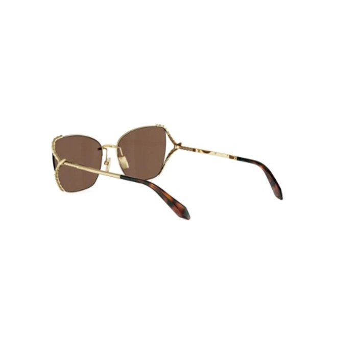Óculos de Sol Bvlgari BV40081U_5630E Metal Dourado com lentes na cor Marrom 5