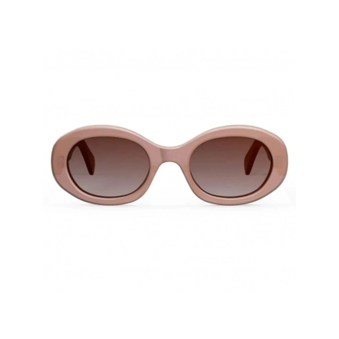 Óculos de Sol Celine Triomphe CL40194U_5245F Acetato Rosa com lentes na cor Marrom Degradê 2