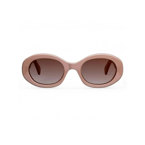Óculos de Sol Celine Triomphe CL40194U_5245F Acetato Rosa com lentes na cor Marrom Degradê