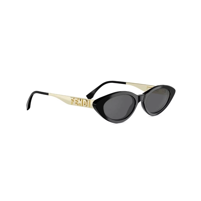 Óculos de Sol Fendi FE40202I_5101A Acetato Preto com lentes na cor Fumê 3