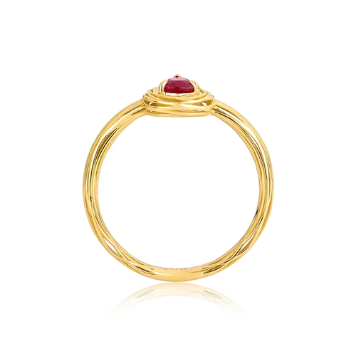 Anel Nido Orientais ninho fios ouro 18k que envolve gota com 46pts de Rubi