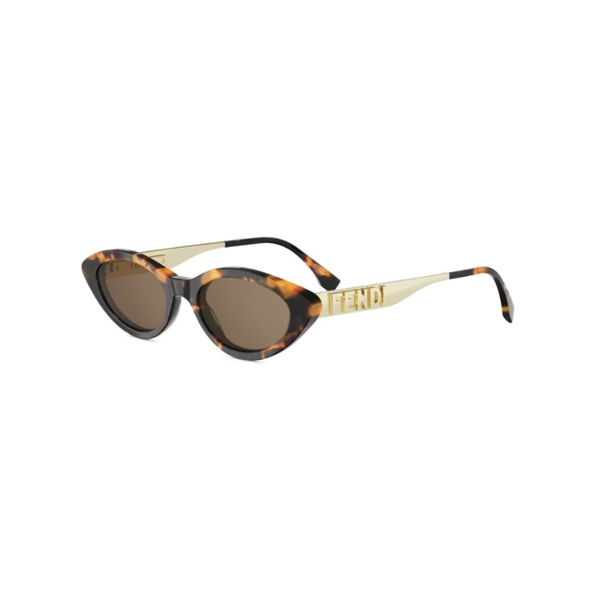 Óculos de Sol Fendi FE40202I_5156E Acetato Marrom Mesclado com lentes na cor Marrom 1