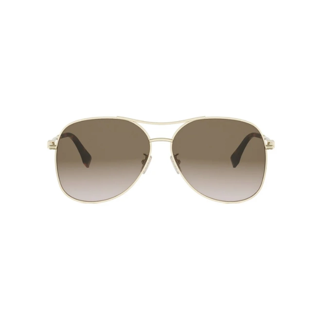 Óculos de Sol Fendi FE40200U_6130F Metal Dourado com lentes na cor Marrom Degradê 2