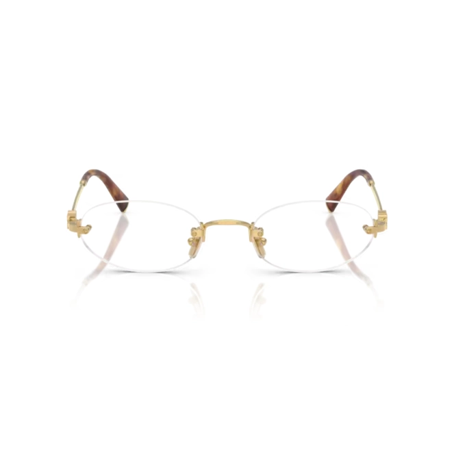 Óculos de Grau Miu Miu 0MU 53WV 5AK1O153 Metal Dourado 2