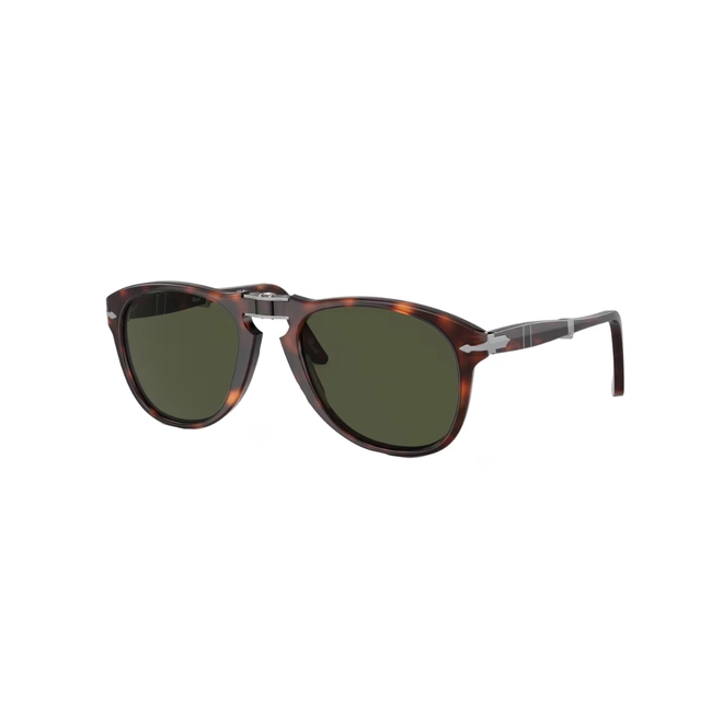 Óculos de Sol Persol 0PO0714 24/31 54 Acetato Marrom Mesclado com lentes na cor Verde 1