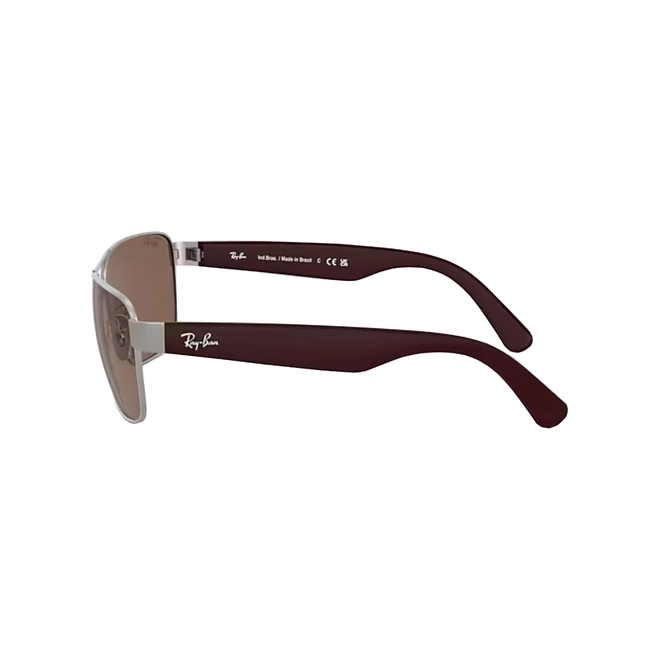 Óculos de Sol Ray-Ban 0RB3745L 041/5W63 Metal Chumbo Escovado com lentes na cor Marrom 3