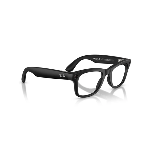 Óculos de Sol Ray-Ban Meta Wayfarer Gen 2 0RW4012 601S1Z53 Acetato Preto Fosco com lentes na cor Cinza Fotocromático