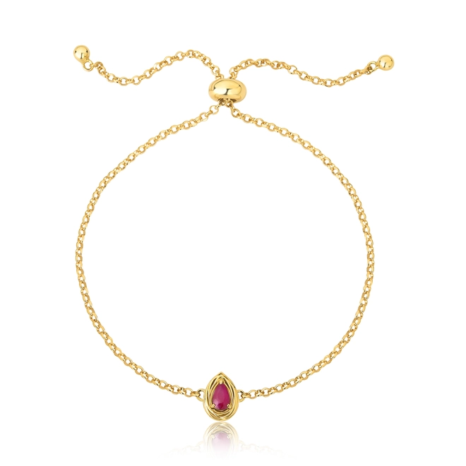 Pulseira Nido Orientais regulável ninho ouro 18k envolve gota com 27pts de Rubi 1