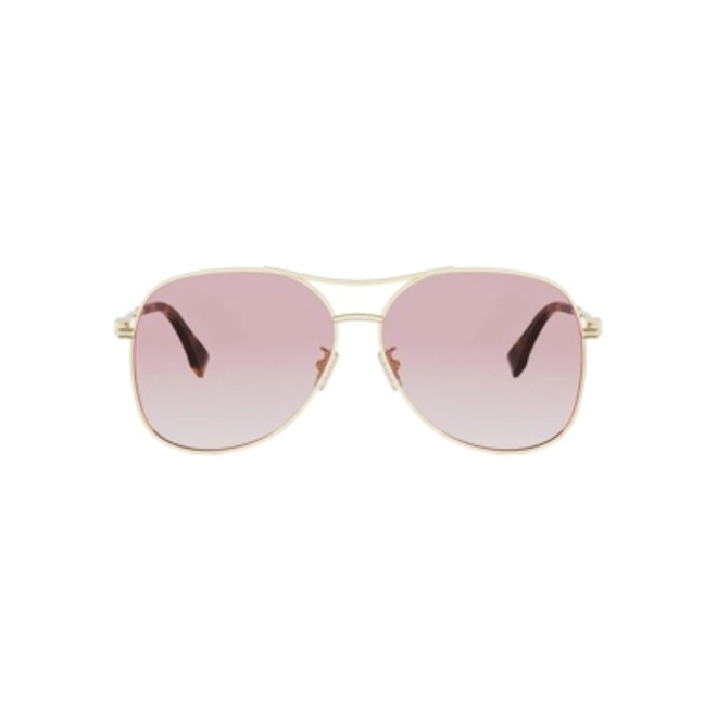 Óculos de Sol Fendi FE40200U_6130Z Metal Dourado com lentes na cor Rosa Degradê 2