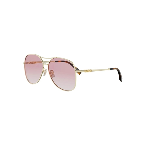 Óculos de Sol Fendi FE40200U_6130Z Metal Dourado com lentes na cor Rosa Degradê