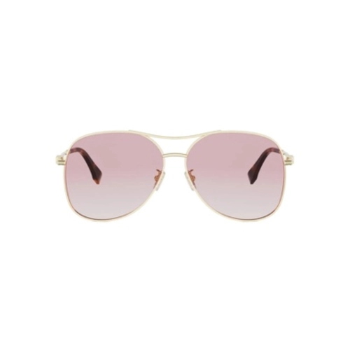 Óculos de Sol Fendi FE40200U_6130Z Metal Dourado com lentes na cor Rosa Degradê