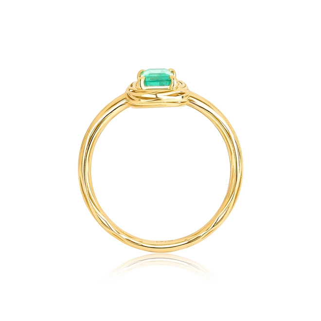 Anel Nido Orientais ninho filigrana ouro 18k envolve gema com 60pts de Esmeralda 4